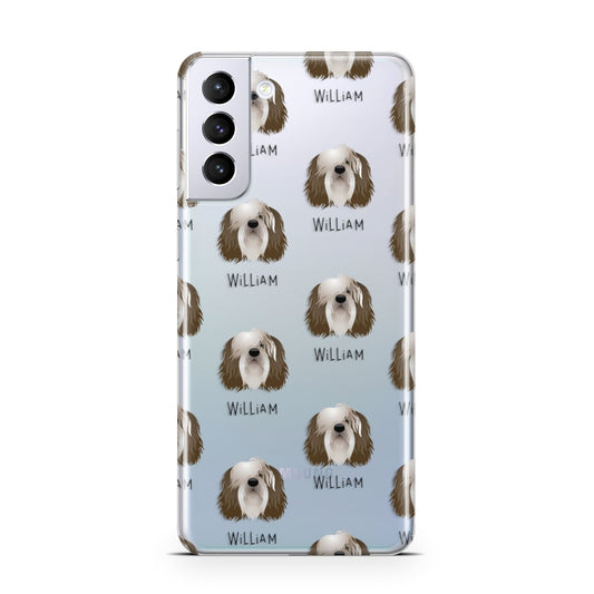 Polish Lowland Sheepdog Icon with Name Samsung S21 Plus Phone Case