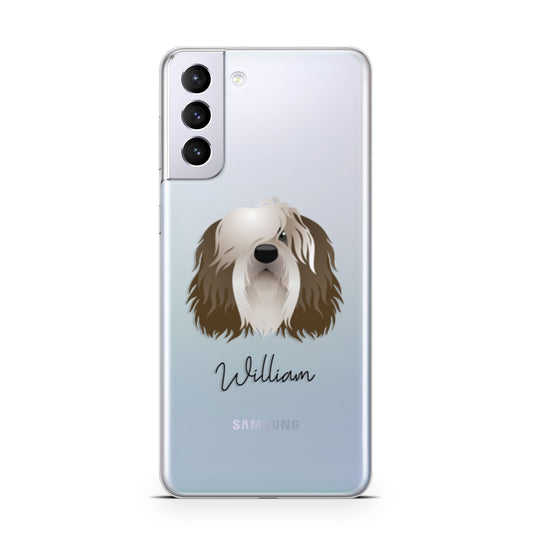 Polish Lowland Sheepdog Personalised Samsung S21 Plus Phone Case