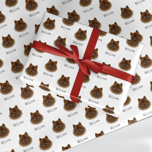 Pomchi Icon with Name Custom Wrapping Paper
