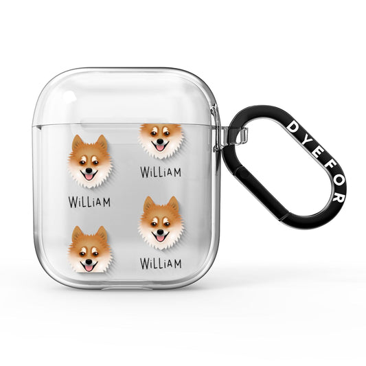Pomsky Icon with Name AirPods Clear Case