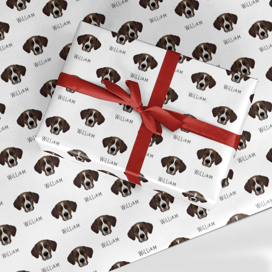 Portuguese Pointer Icon with Name Custom Wrapping Paper