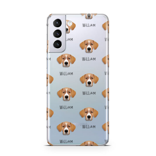 Portuguese Pointer Icon with Name Samsung S21 Plus Phone Case