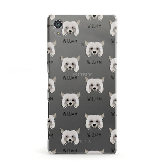 Powderpuff Chinese Crested Icon with Name Sony Xperia Case
