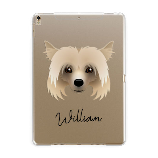 Powderpuff Chinese Crested Personalised Apple iPad Gold Case