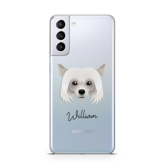 Powderpuff Chinese Crested Personalised Samsung S21 Plus Phone Case