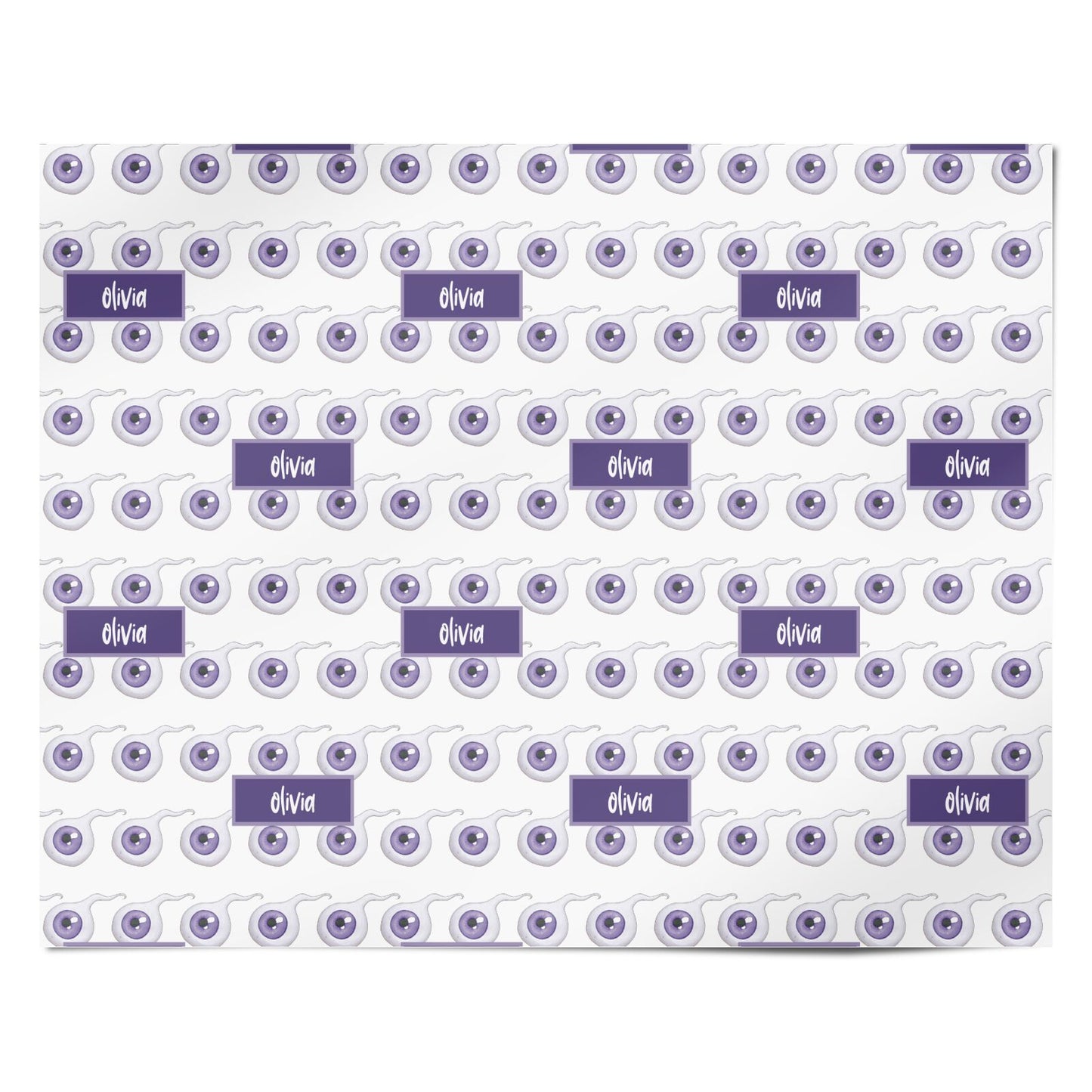 Purple Eyeballs Custom Halloween Personalised Wrapping Paper Alternative