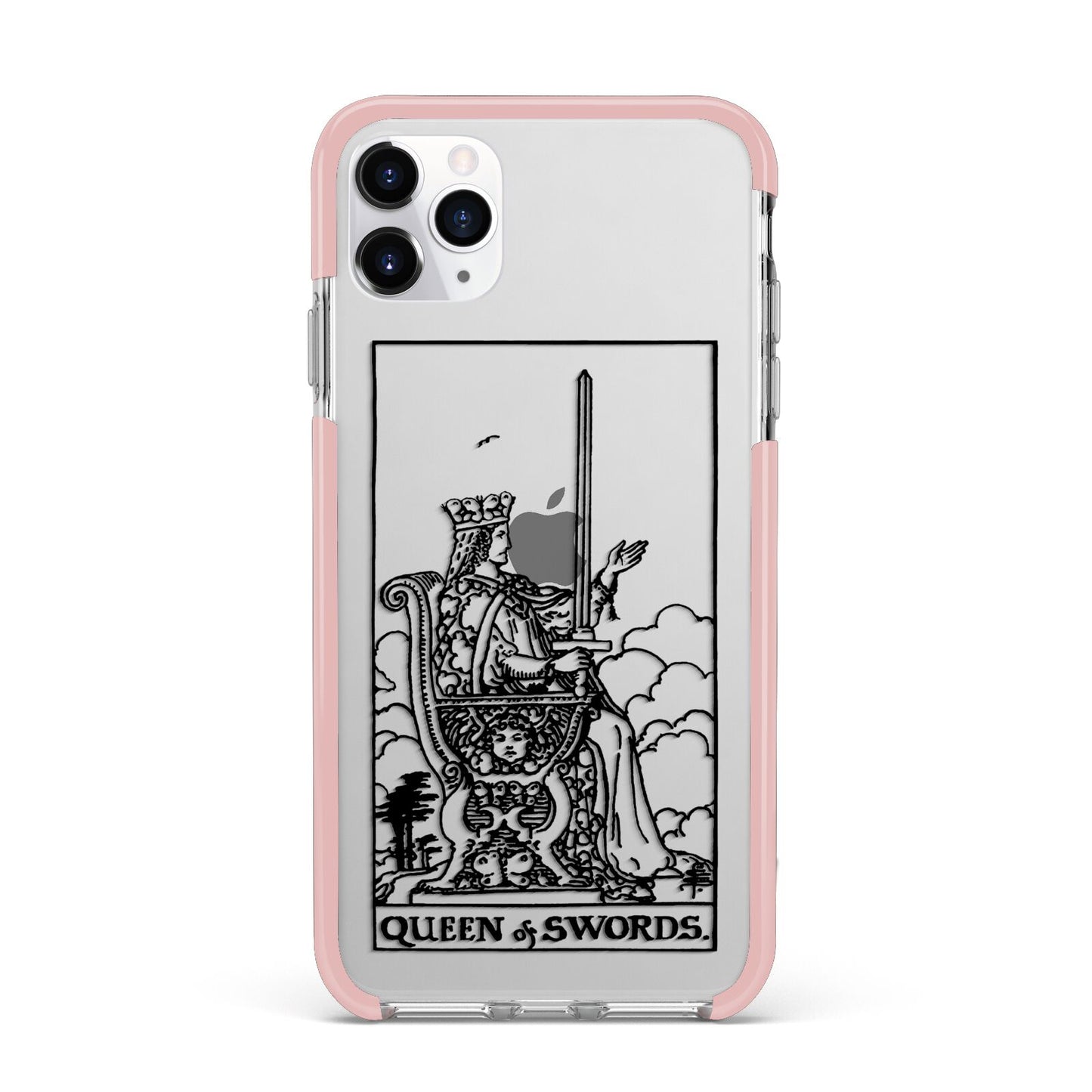 Queen of Swords Monochrome iPhone 11 Pro Max Impact Pink Edge Case