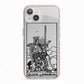 Queen of Swords Monochrome iPhone 13 TPU Impact Case with Pink Edges