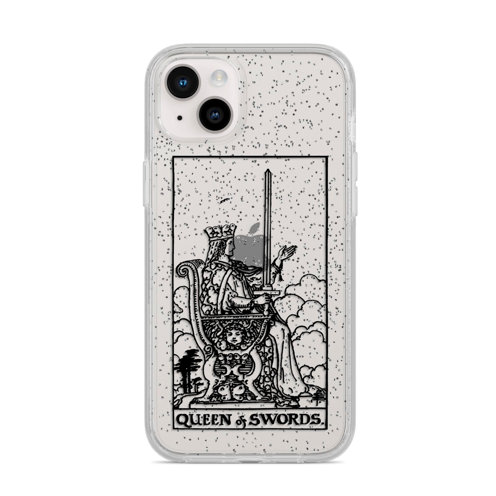 Queen of Swords Monochrome iPhone 14 Plus Glitter Tough Case Starlight