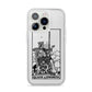 Queen of Swords Monochrome iPhone 14 Pro Clear Tough Case Silver