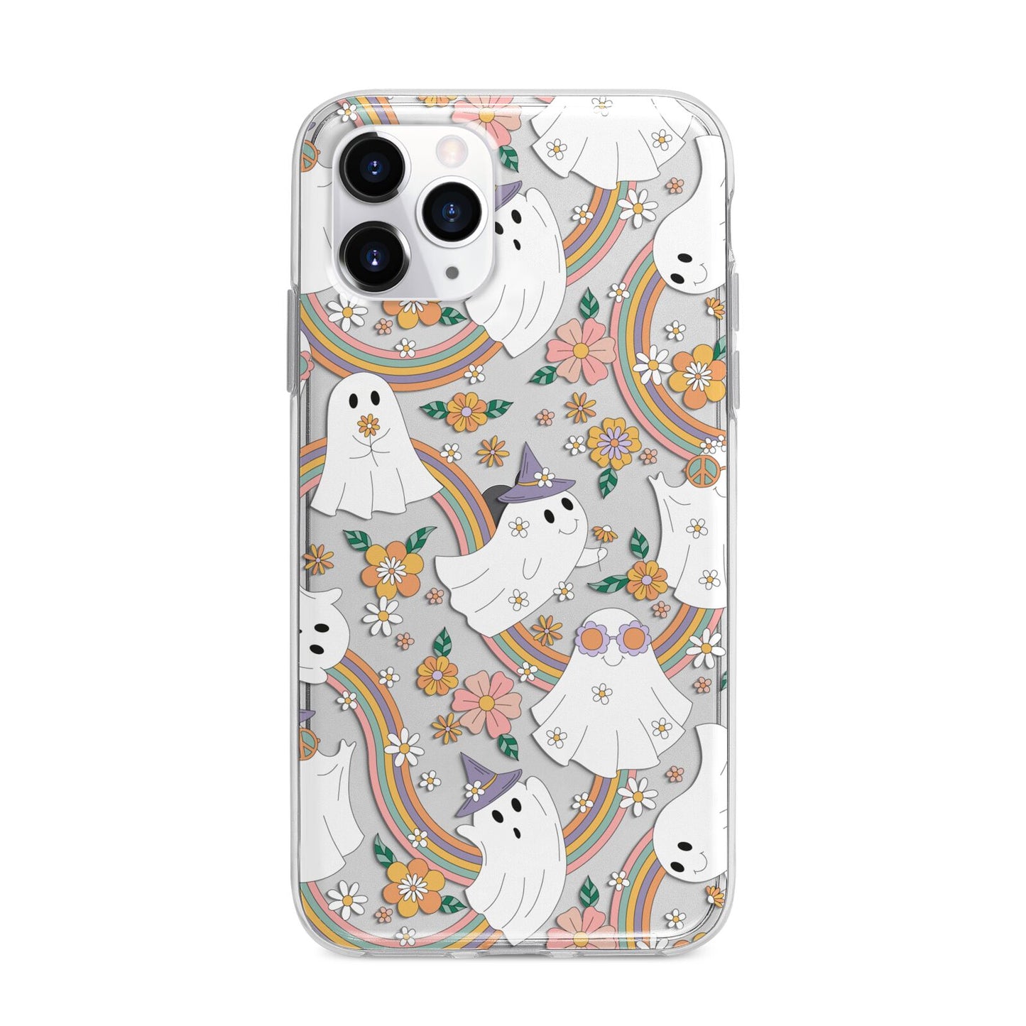 Rainbow Ghost Apple iPhone 11 Pro Max in Silver with Bumper Case