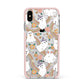 Rainbow Ghost Apple iPhone Xs Max Impact Case Pink Edge on Silver Phone