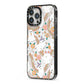 Rainbow Ghost iPhone 13 Pro Max Black Impact Case Side Angle on Silver phone