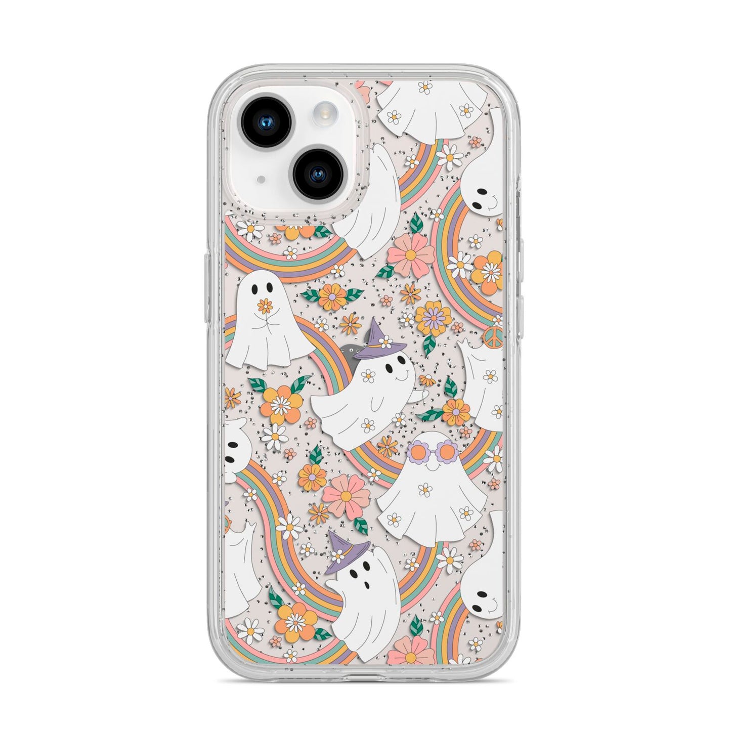 Rainbow Ghost iPhone 14 Glitter Tough Case Starlight