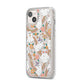 Rainbow Ghost iPhone 14 Plus Clear Tough Case Starlight Angled Image