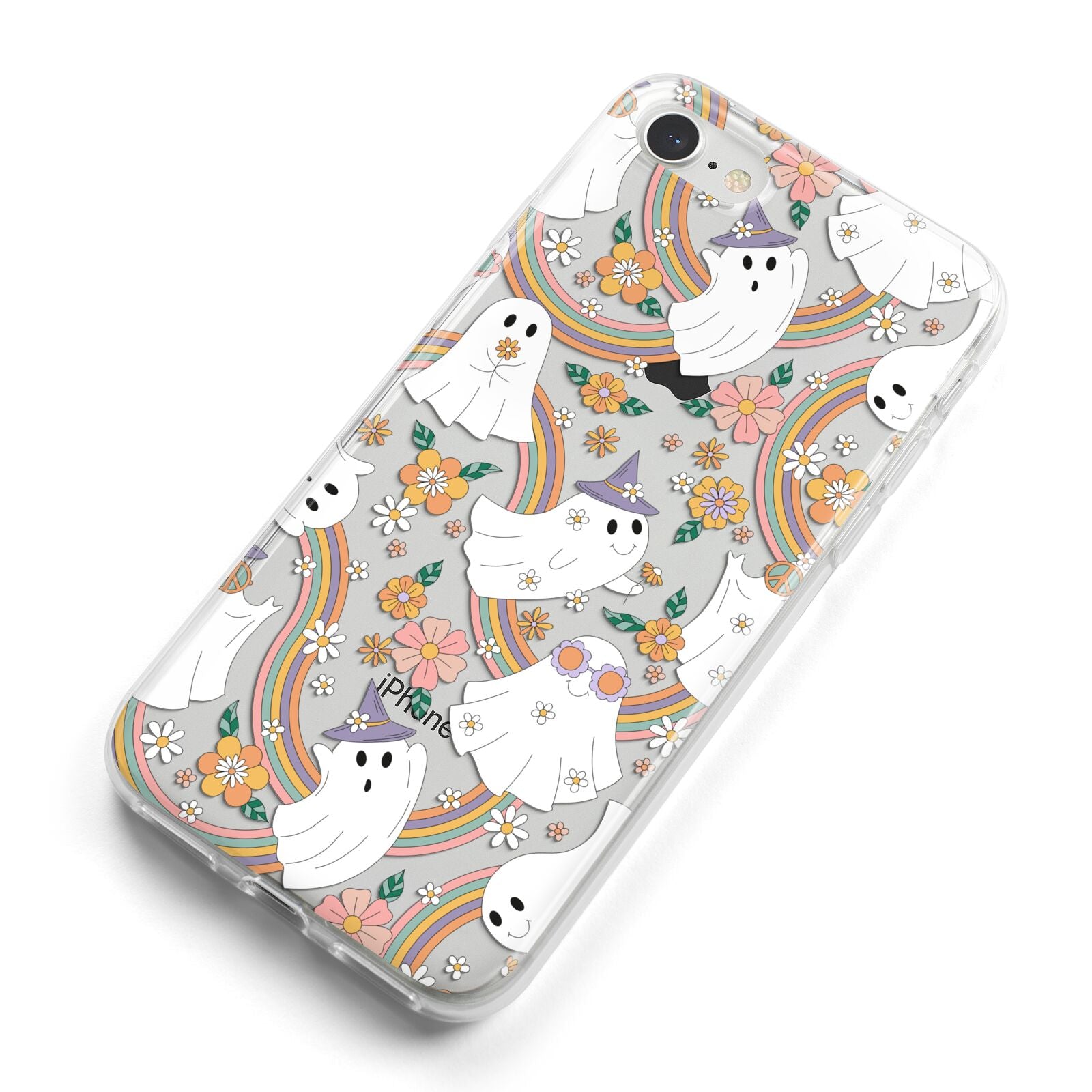Rainbow Ghost iPhone 8 Bumper Case on Silver iPhone Alternative Image