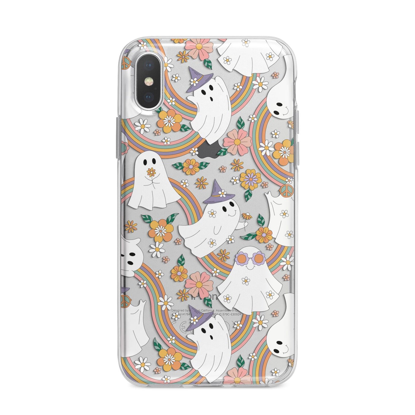Rainbow Ghost iPhone X Bumper Case on Silver iPhone Alternative Image 1