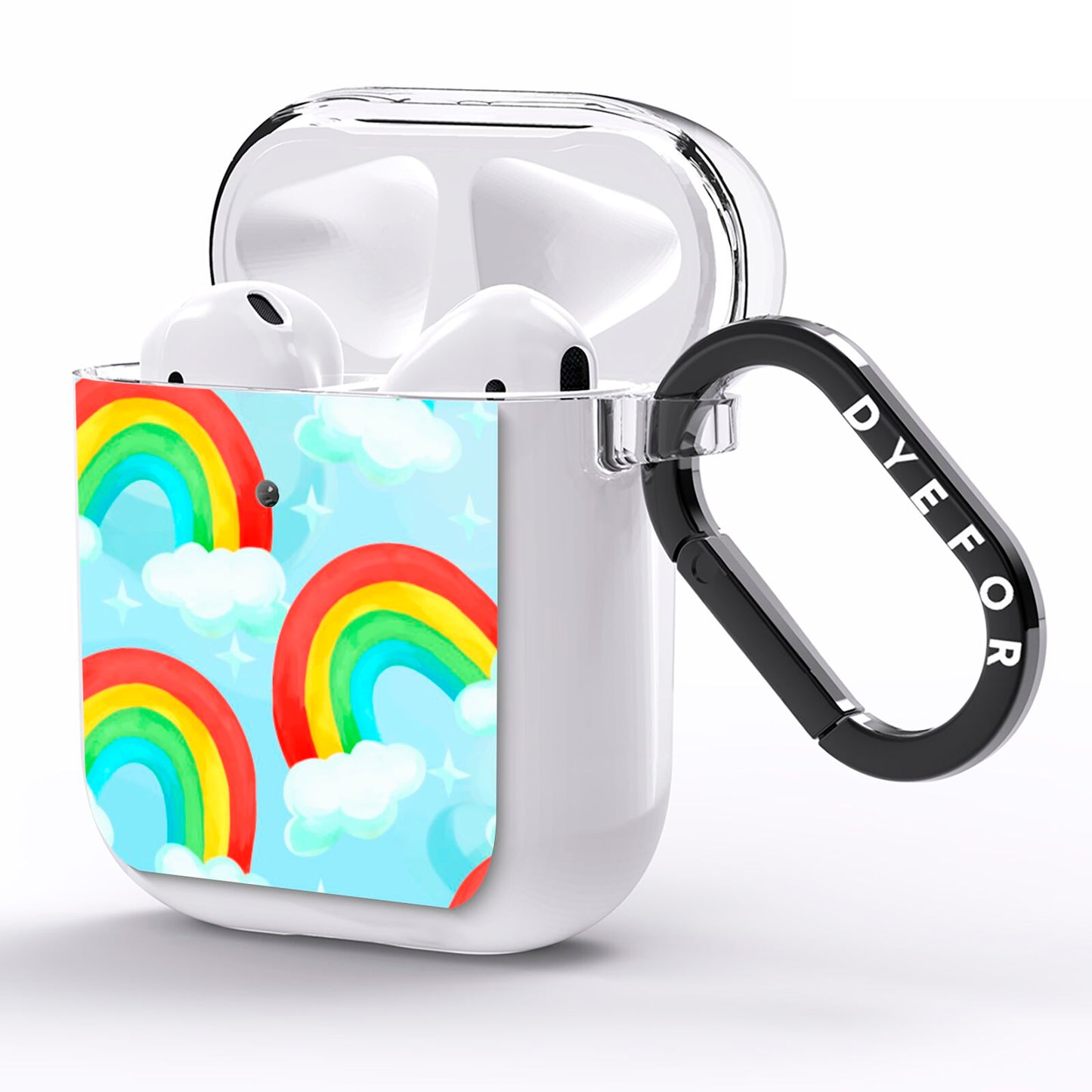 Rainbow Sky AirPods Clear Case Side Image