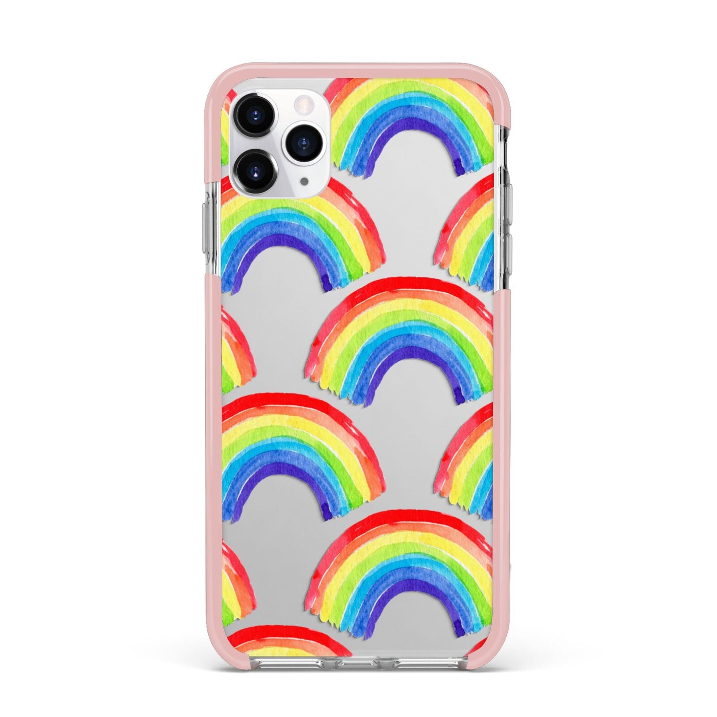 Rainbow iPhone 11 Pro Max Impact Pink Edge Case