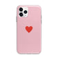 Red Heart Apple iPhone 11 Pro Max in Silver with Bumper Case