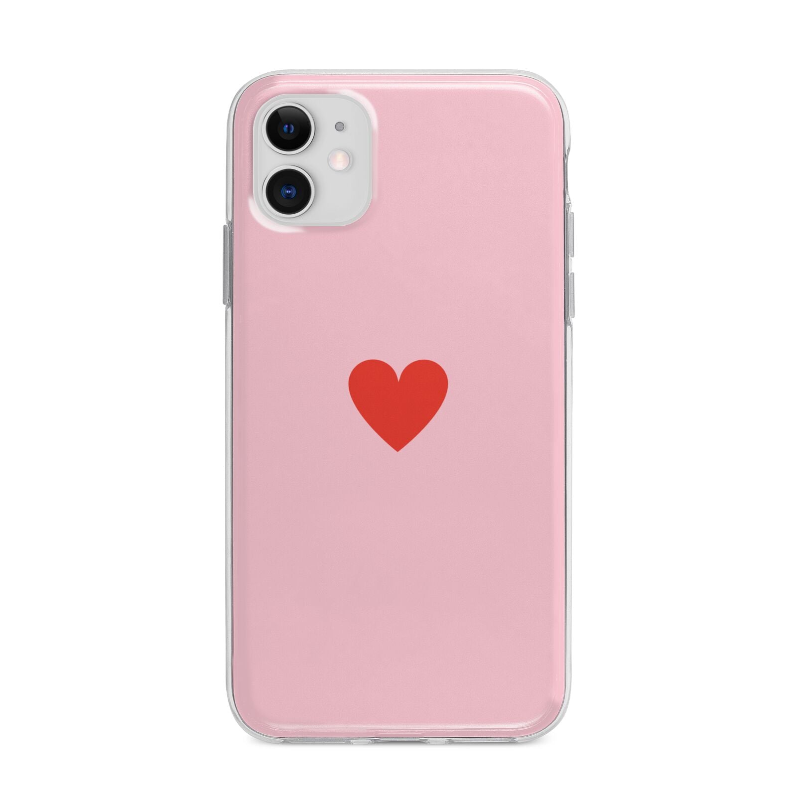 Red Heart Apple iPhone 11 in White with Bumper Case