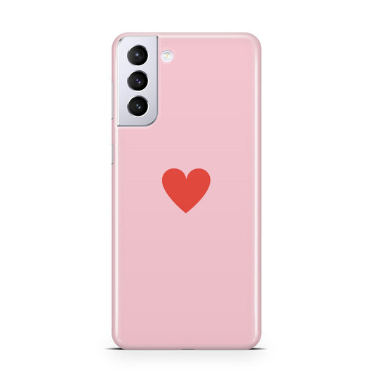 Red Heart Samsung S21 Plus Phone Case