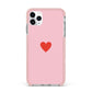 Red Heart iPhone 11 Pro Max Impact Pink Edge Case