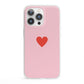 Red Heart iPhone 13 Pro Clear Bumper Case
