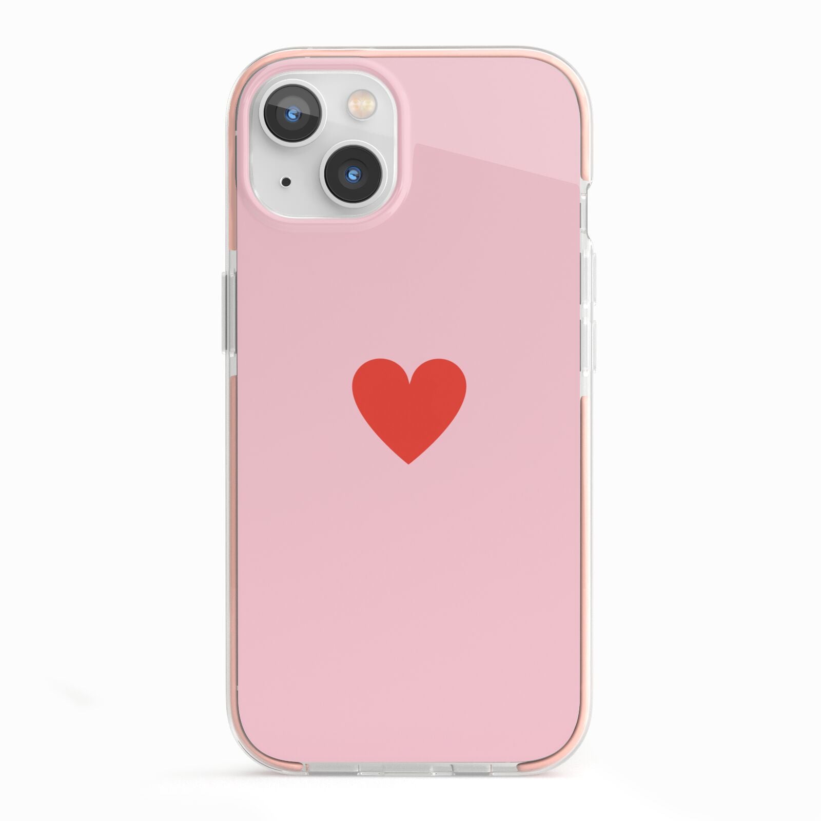 Red Heart iPhone 13 TPU Impact Case with Pink Edges