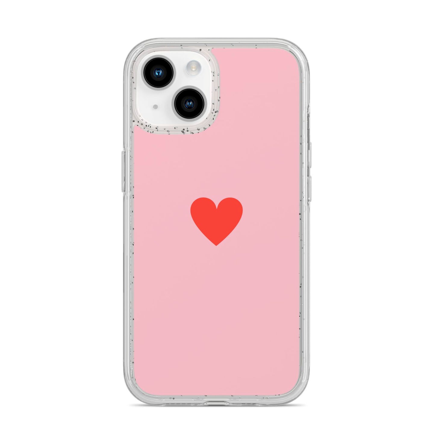 Red Heart iPhone 14 Glitter Tough Case Starlight