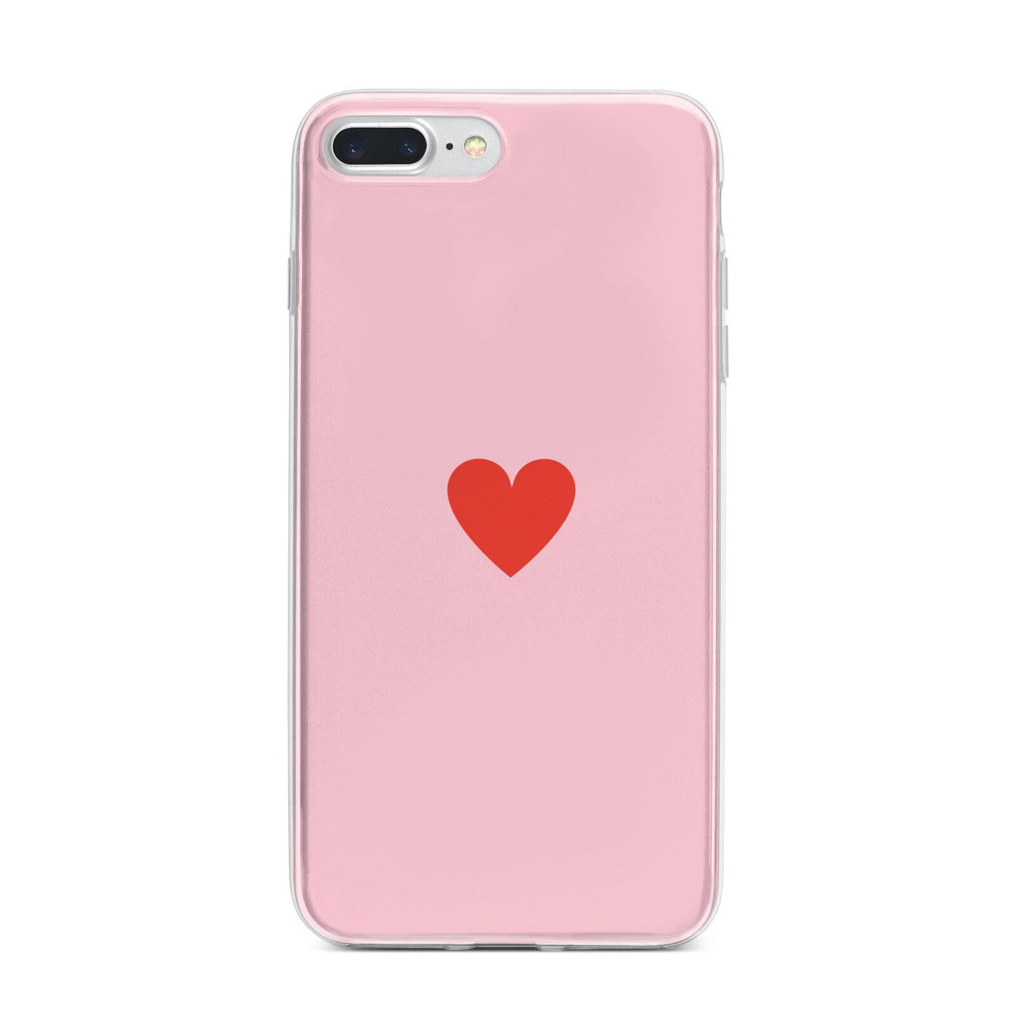 Red Heart iPhone 7 Plus Bumper Case on Silver iPhone