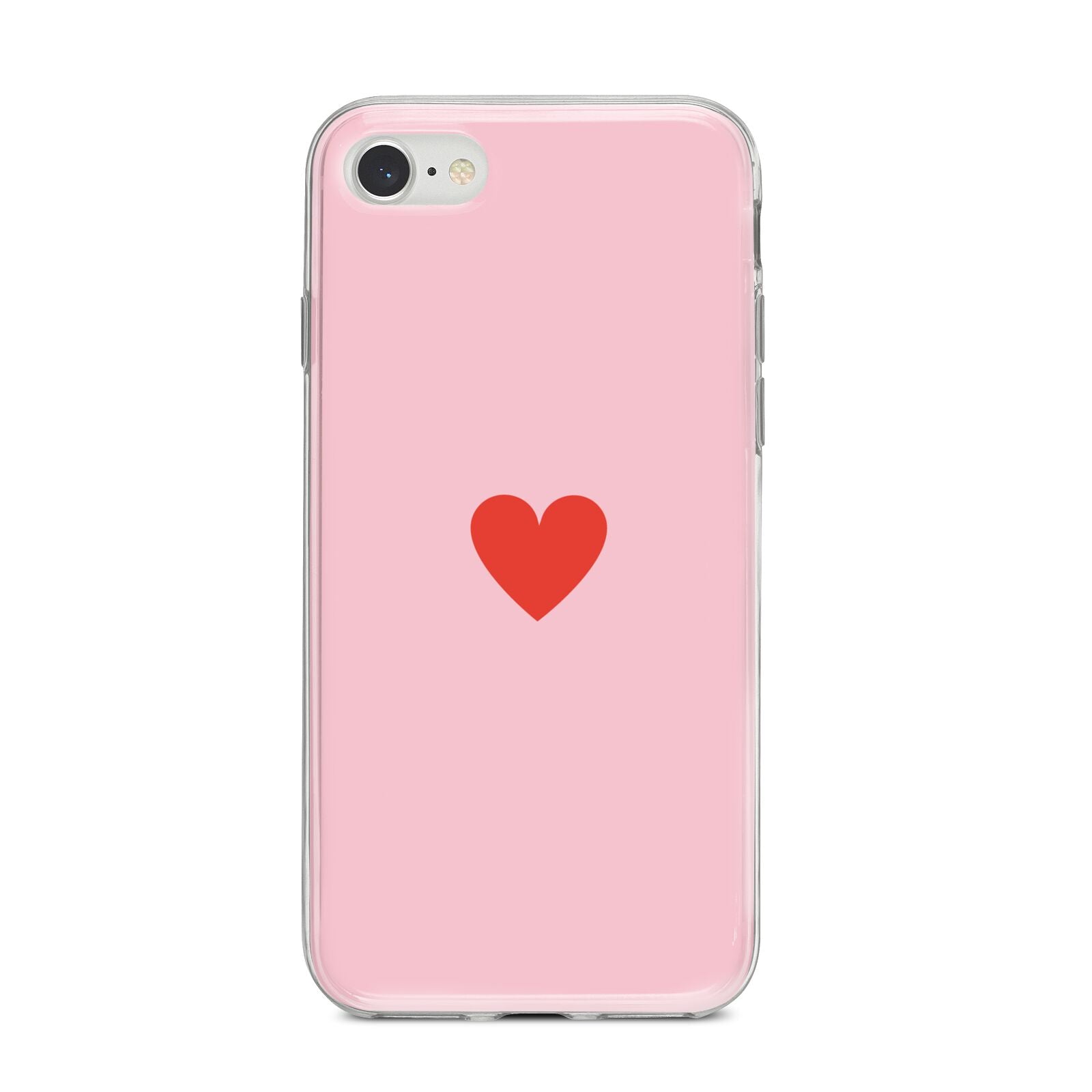 Red Heart iPhone 8 Bumper Case on Silver iPhone