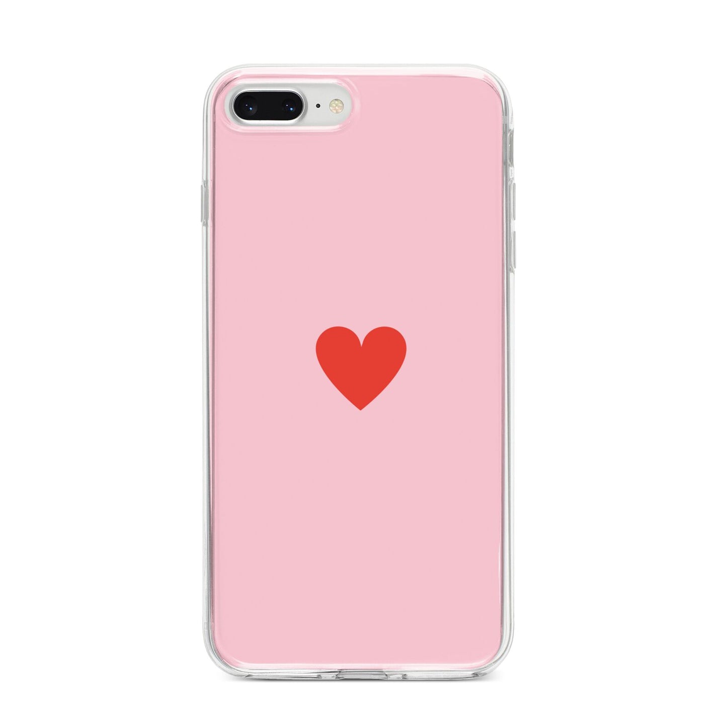 Red Heart iPhone 8 Plus Bumper Case on Silver iPhone