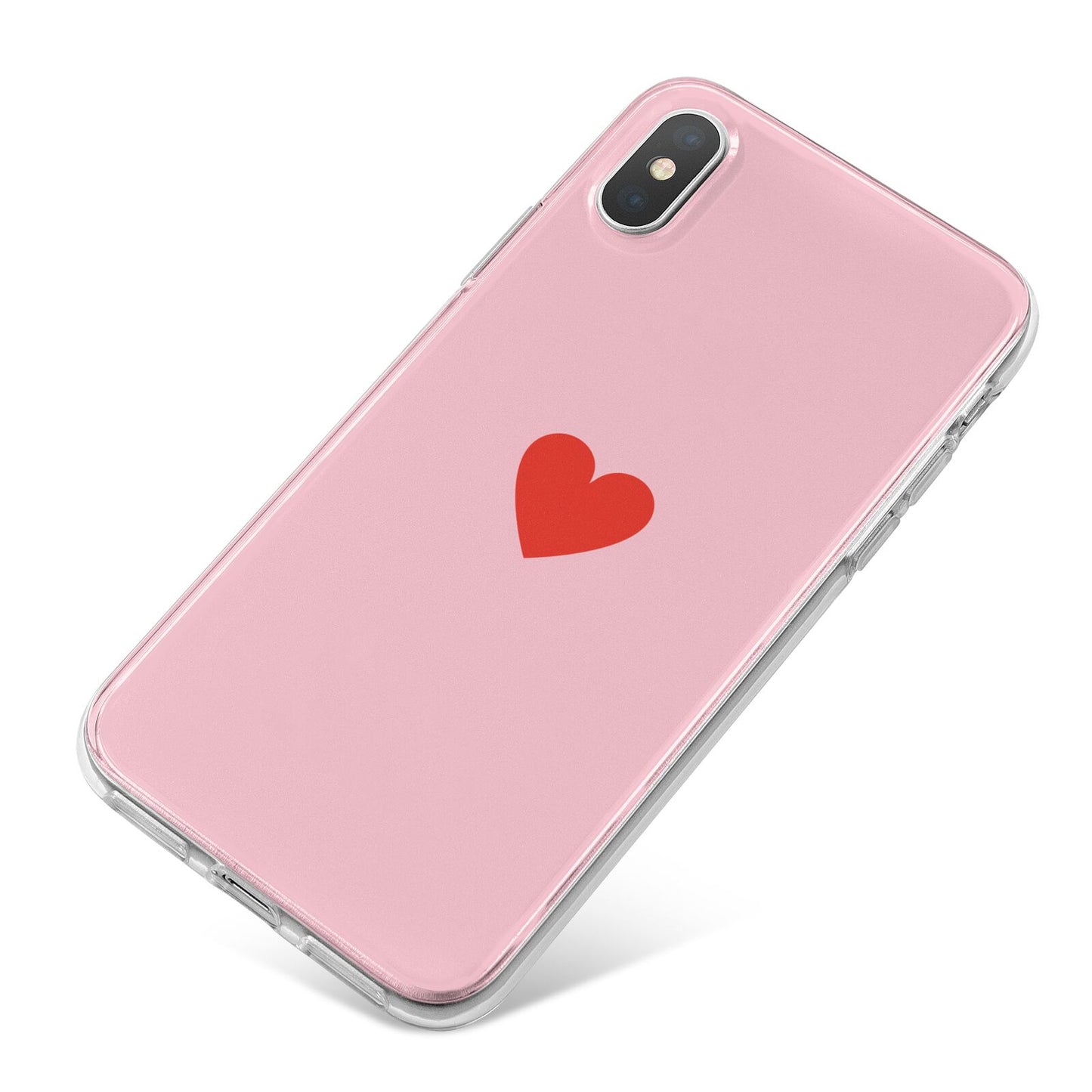 Red Heart iPhone X Bumper Case on Silver iPhone