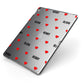 Red Hearts with Couple s Names Apple iPad Case on Grey iPad Side View