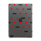 Red Hearts with Couple s Names Apple iPad Grey Case