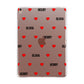 Red Hearts with Couple s Names Apple iPad Rose Gold Case