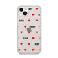 Red Hearts with Couple s Names iPhone 14 Plus Clear Tough Case Starlight