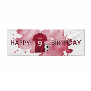 Red Personalised Football Shirt Banner