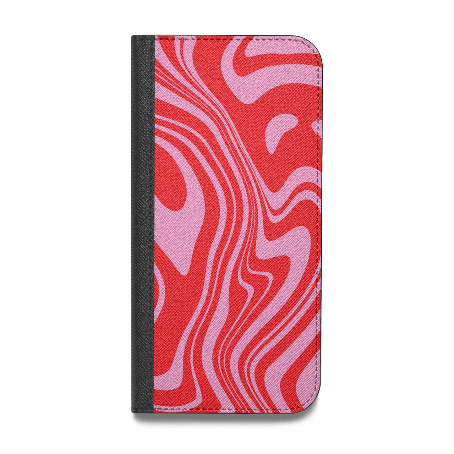 Red Swirl Vegan Leather Flip Samsung Case