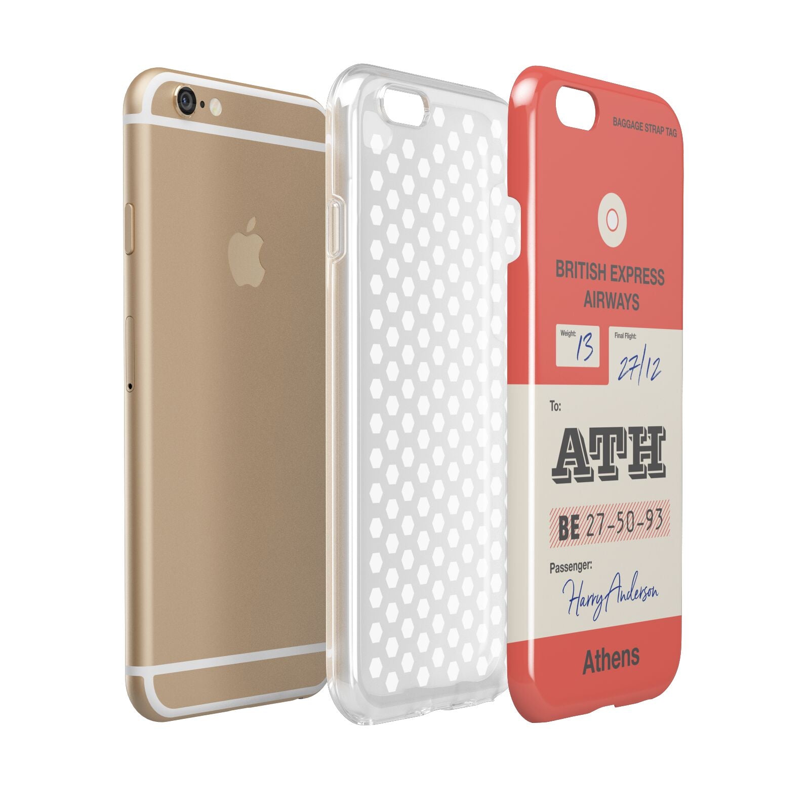 Red Vintage Baggage Tag Apple iPhone 6 3D Tough Case Expanded view