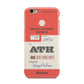 Red Vintage Baggage Tag Apple iPhone 6 3D Tough Case