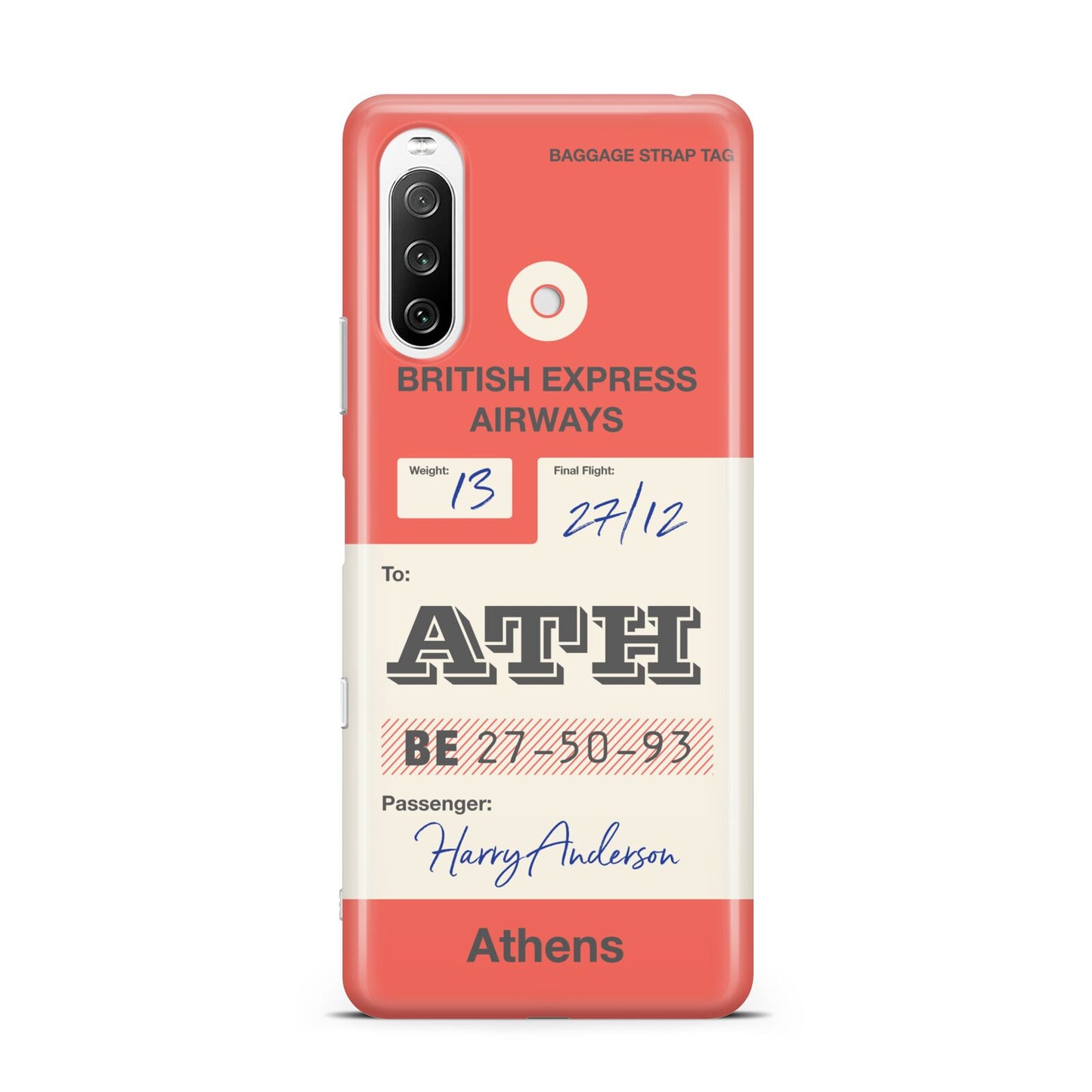 Red Vintage Baggage Tag Sony Xperia 10 III Case