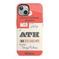 Red Vintage Baggage Tag iPhone 13 Full Wrap 3D Tough Case