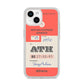 Red Vintage Baggage Tag iPhone 14 Clear Tough Case Starlight