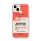 Red Vintage Baggage Tag iPhone 14 Plus Clear Tough Case Starlight