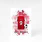 Red White Personalised Football Shirt A5 Greetings Card