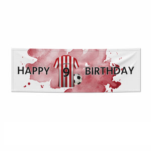 Red White Striped Personalised Football Shirt Banner