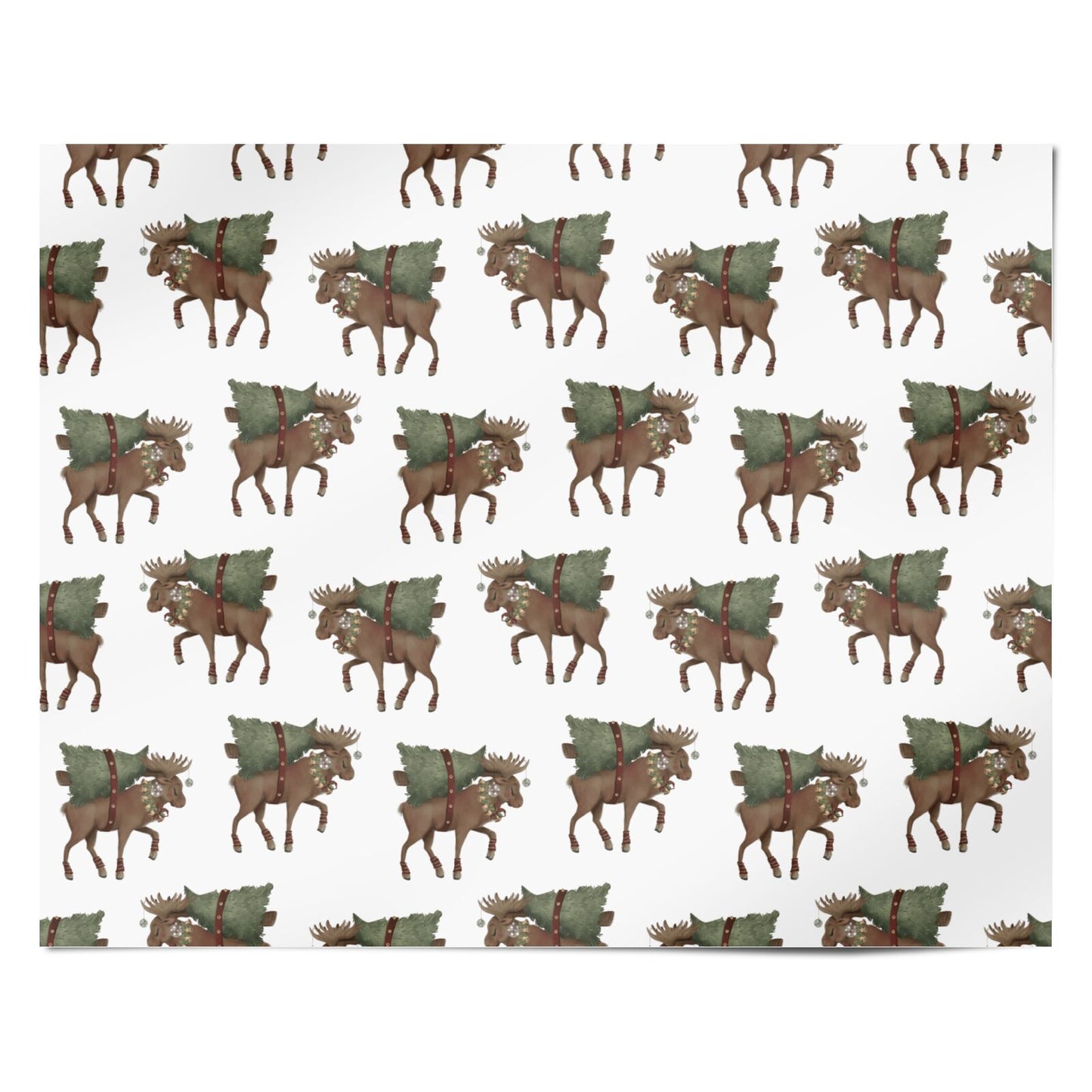 Reindeer Christmas Tree Personalised Wrapping Paper Alternative