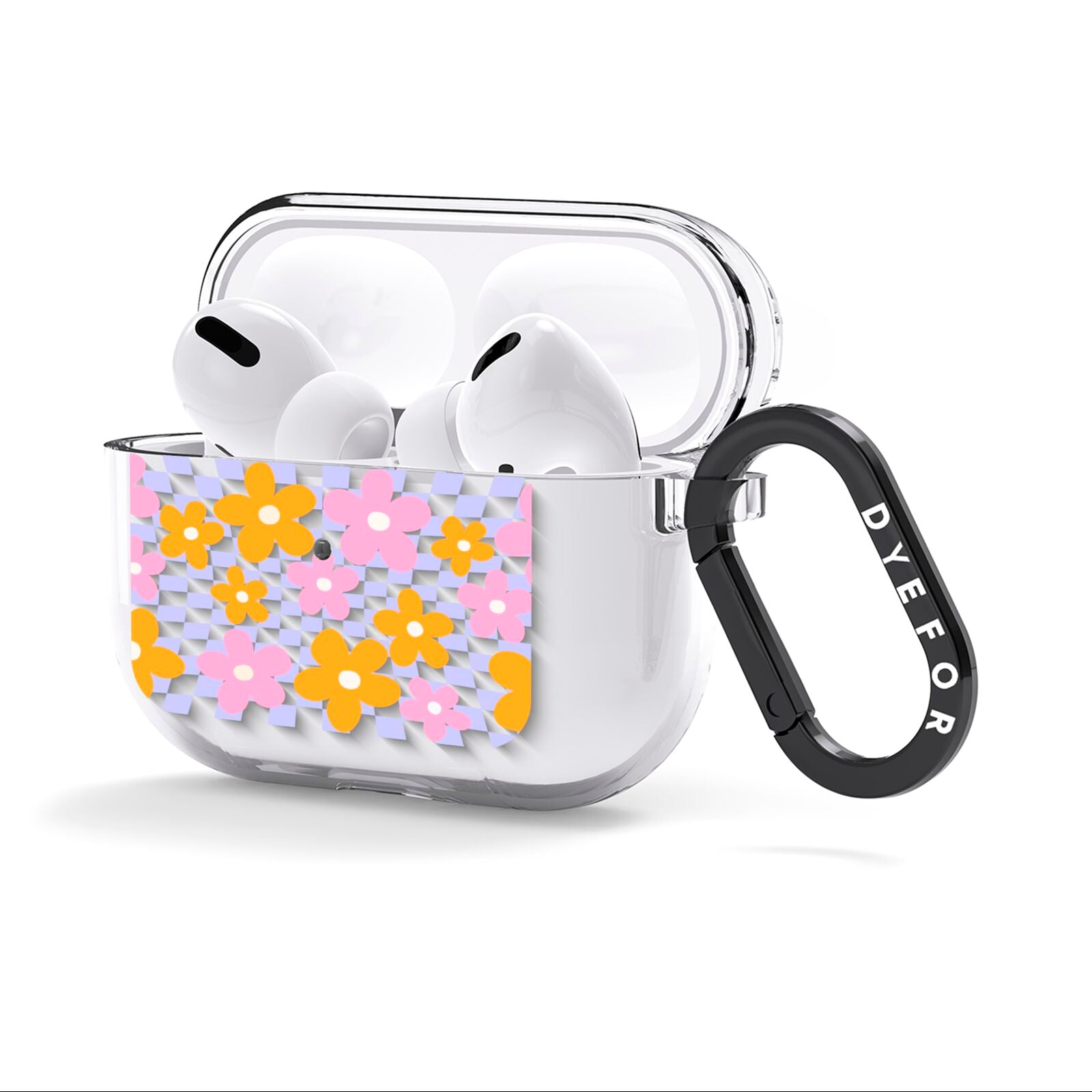 Retro Check Floral AirPods Clear Case 3rd Gen Side Image